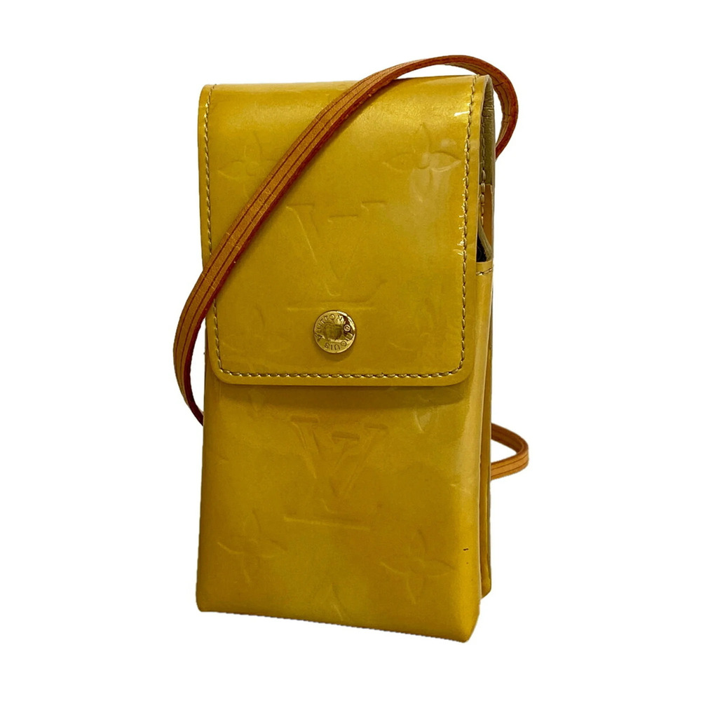 Louis Vuitton Vernis Shoulder Bag, Green, M91048, Beige, Women's